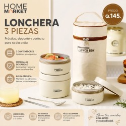Lonchera térmica y hermética 3 piezas 